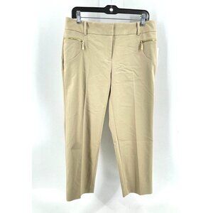 NWT Women's Chaus NY Crop Khaki Pants Zipper Pockets Mid Rise Size 6